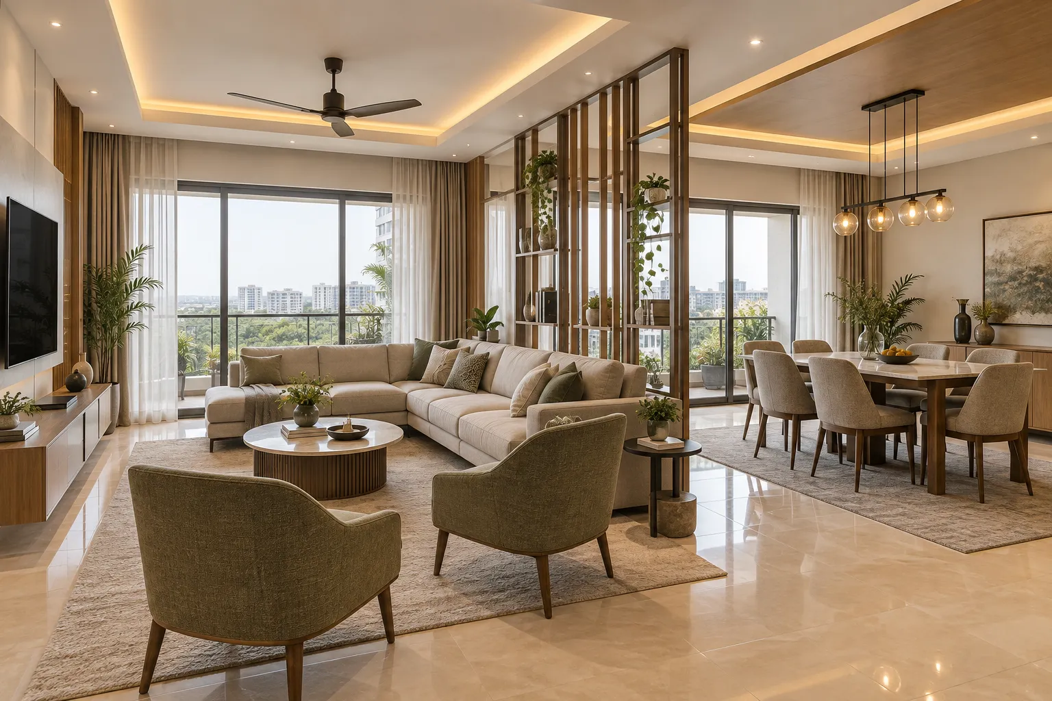 3BHK Living Room Design Bangalore